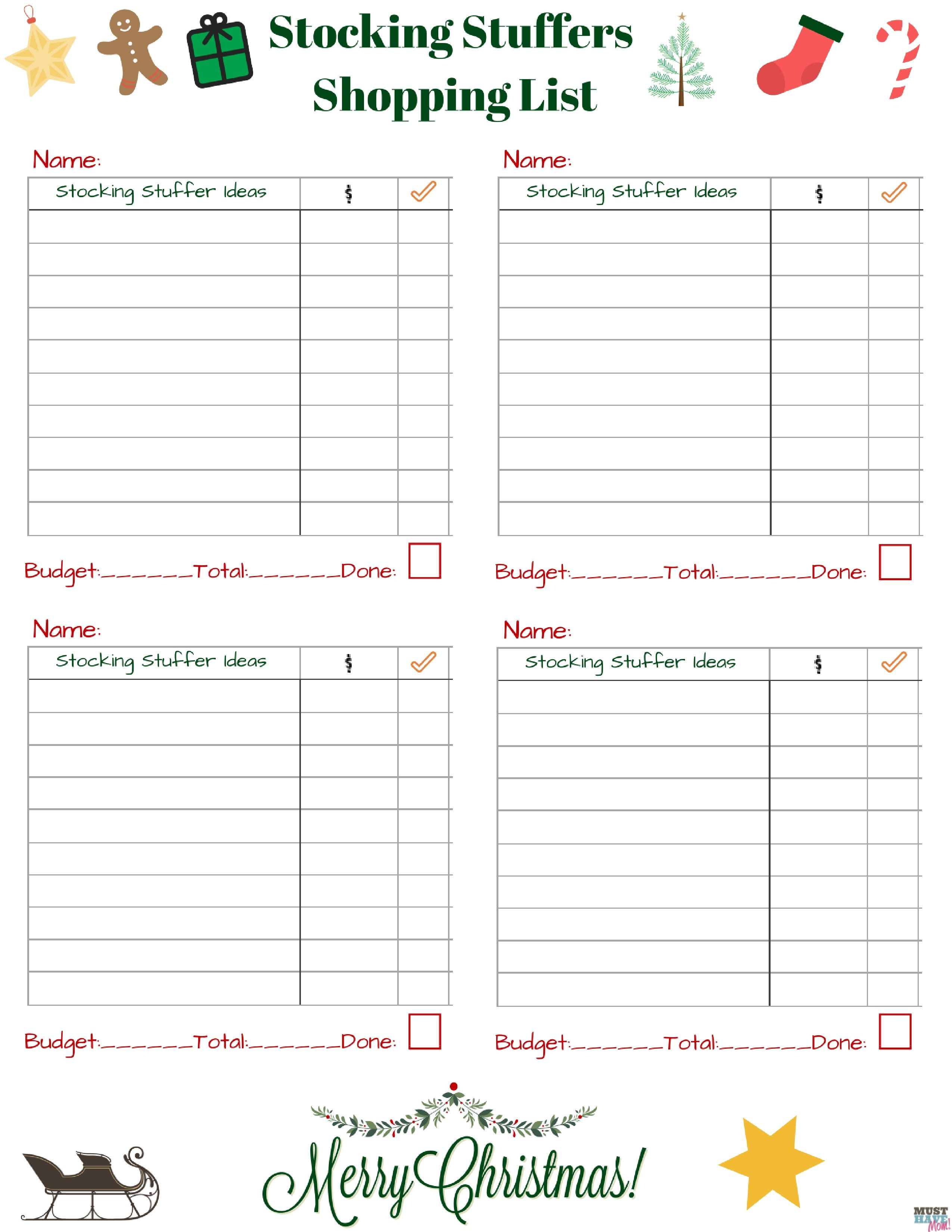 Free Christmas Shopping List Printable: Get Organized | Holidays - Free Printable List