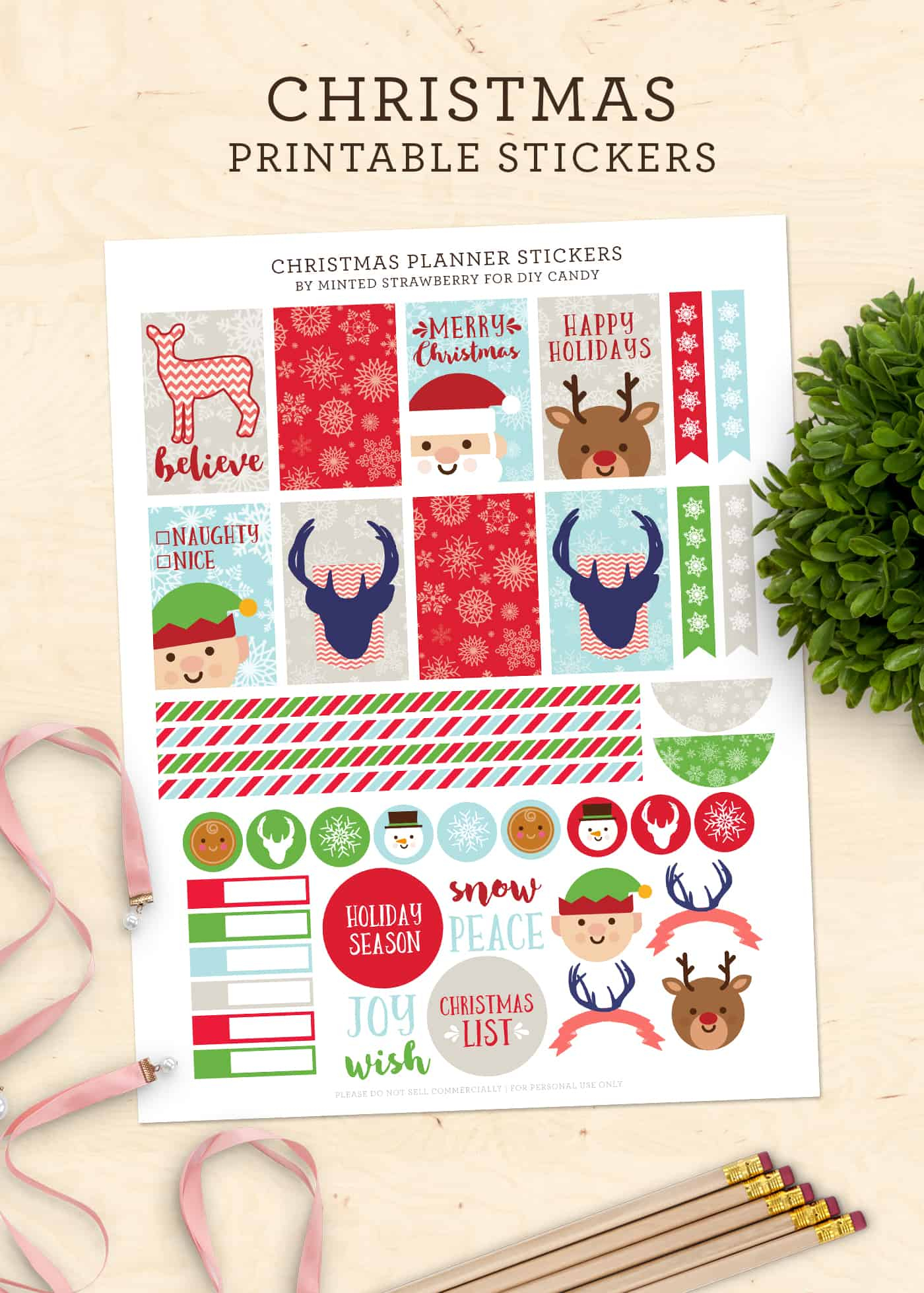 Free Christmas Stickers For Your Planner (Printable!) - Diy Candy - Free Printable Holiday Stickers