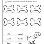 Free Contractions Worksheets And Printouts   Free Printable Language Arts Worksheets For 1St Grade