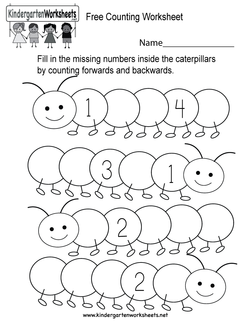 Free Counting Worksheet - Free Kindergarten Math Worksheet For Kids - Free Printable Counting Worksheets