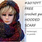 Free Crochet Pattern, #2070   Hooded Scarf, Easy, Beginner Level   Free Printable Crochet Patterns