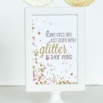 Free "cue The Confetti" Baby Shower Printable Signs     Free Printable Baby Shower Table Signs