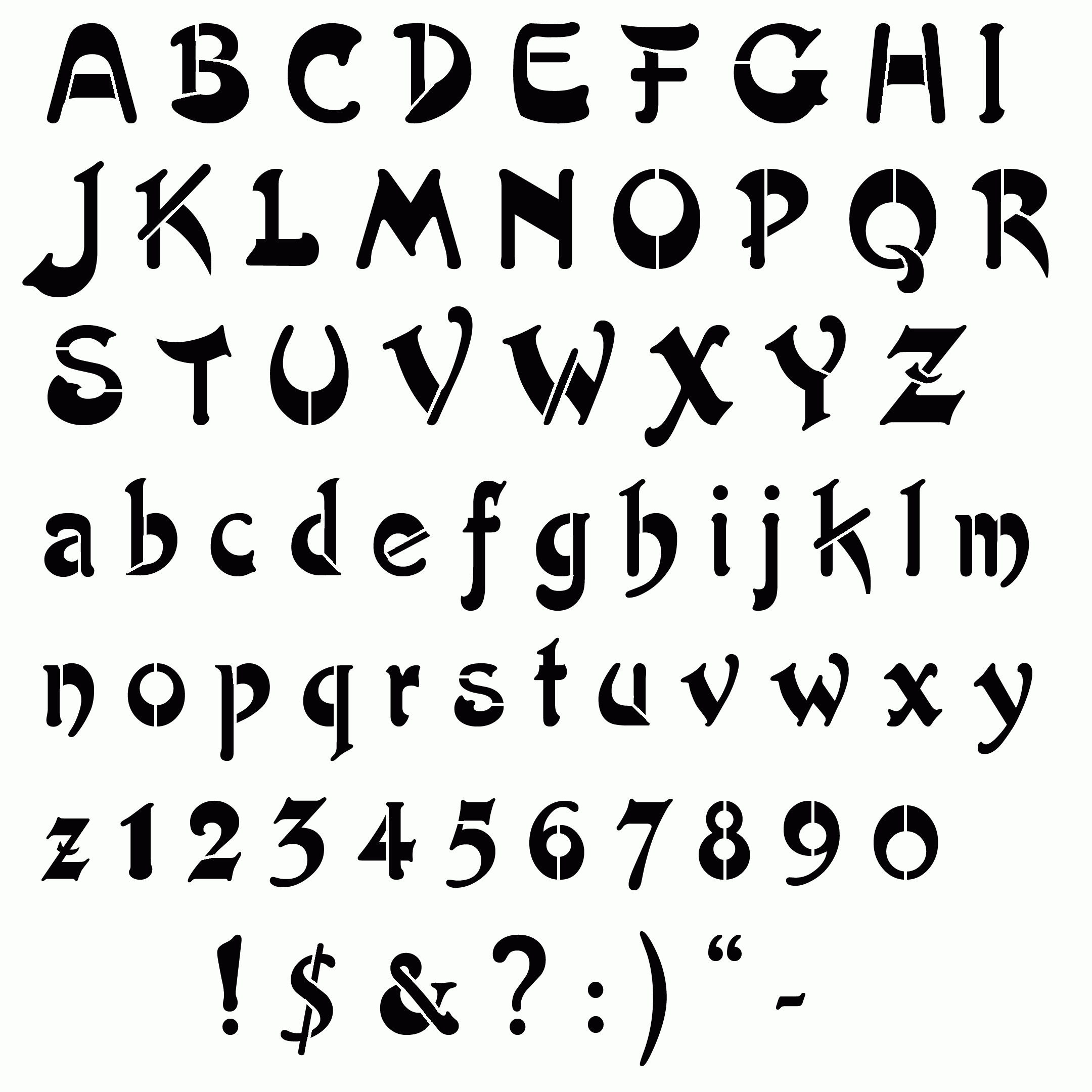 Free Cut Out Alphabet Stencils | View Image Design - View Stencil - Free Printable Alphabet Stencils To Cut Out