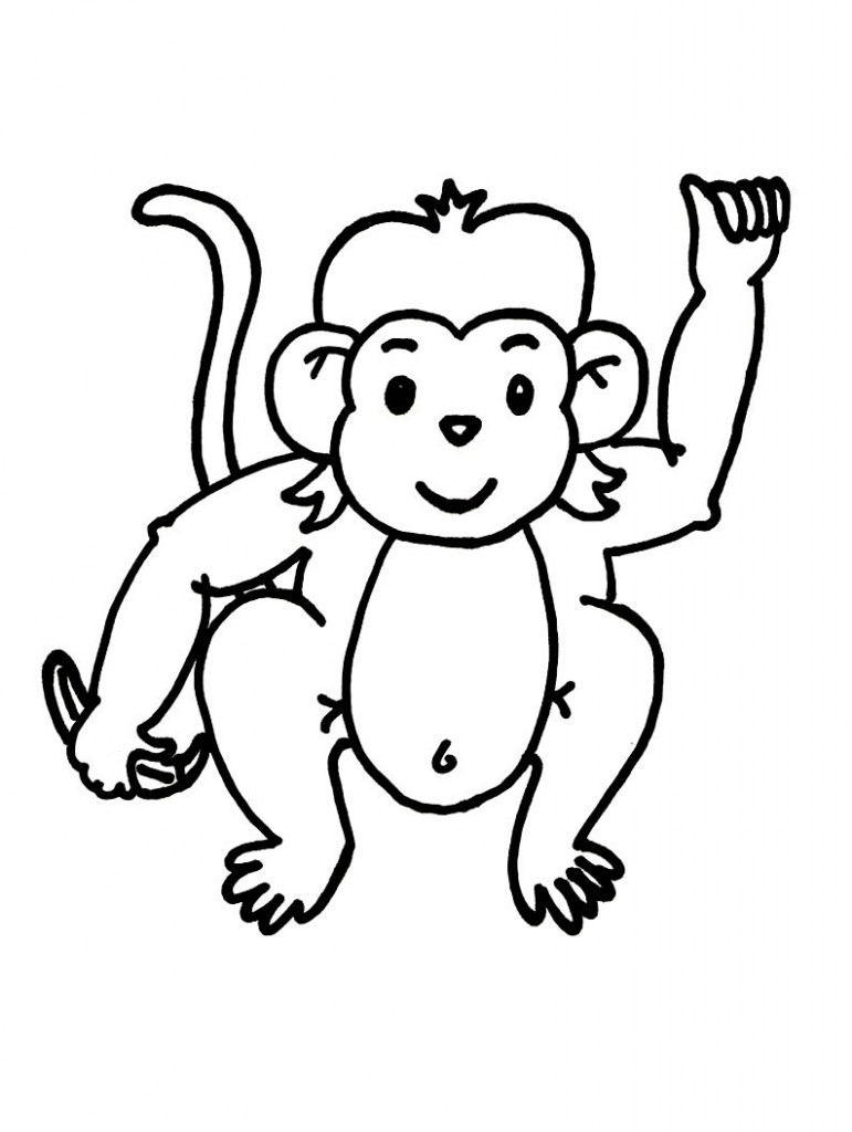 Free Cute Baby Monkey Drawings, Download Free Clip Art, Free Clip - Free Printable Monkey Coloring Pages