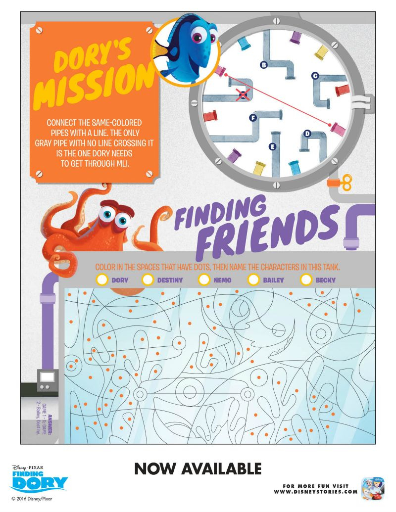 Free Disney Finding Dory Puzzles | Free Printables | Pinterest - Free Printable Disney Stories