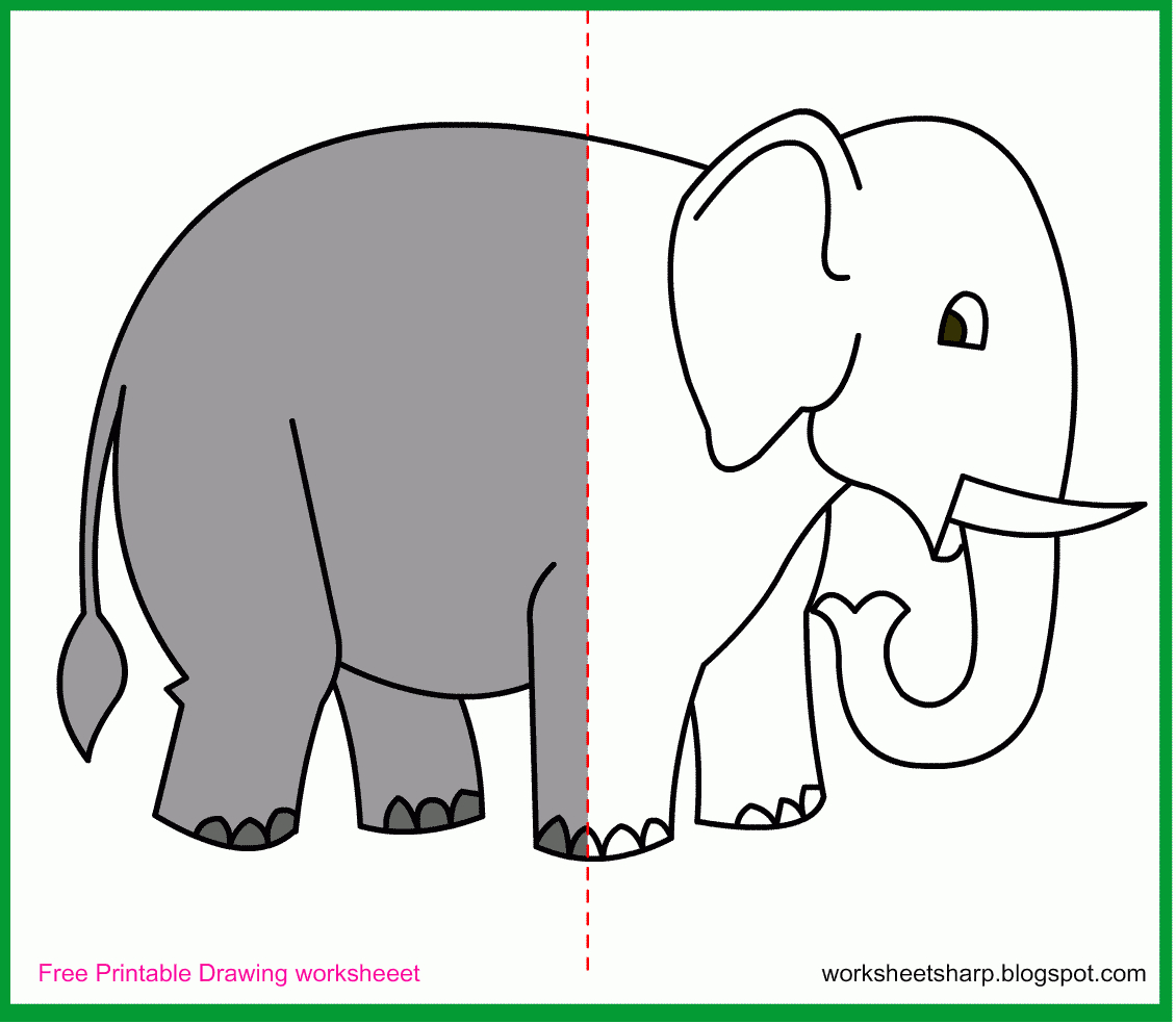 Free Drawing Worksheets Printable: Elephant Drawing Worksheets - Free Printable Elephant Pictures