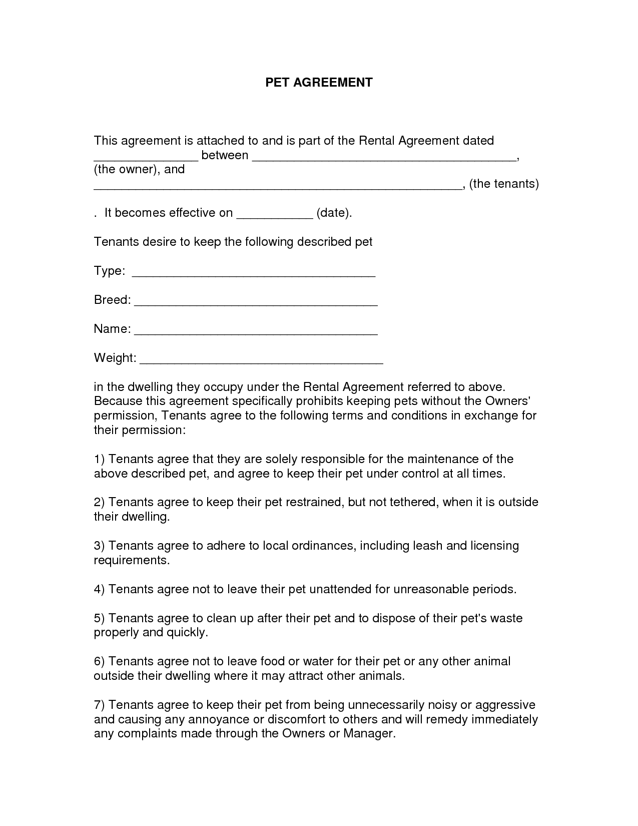 Free Easy Lease Agreement To Print | Free Printable Lease Agreement - Free Printable Basic Rental Agreement