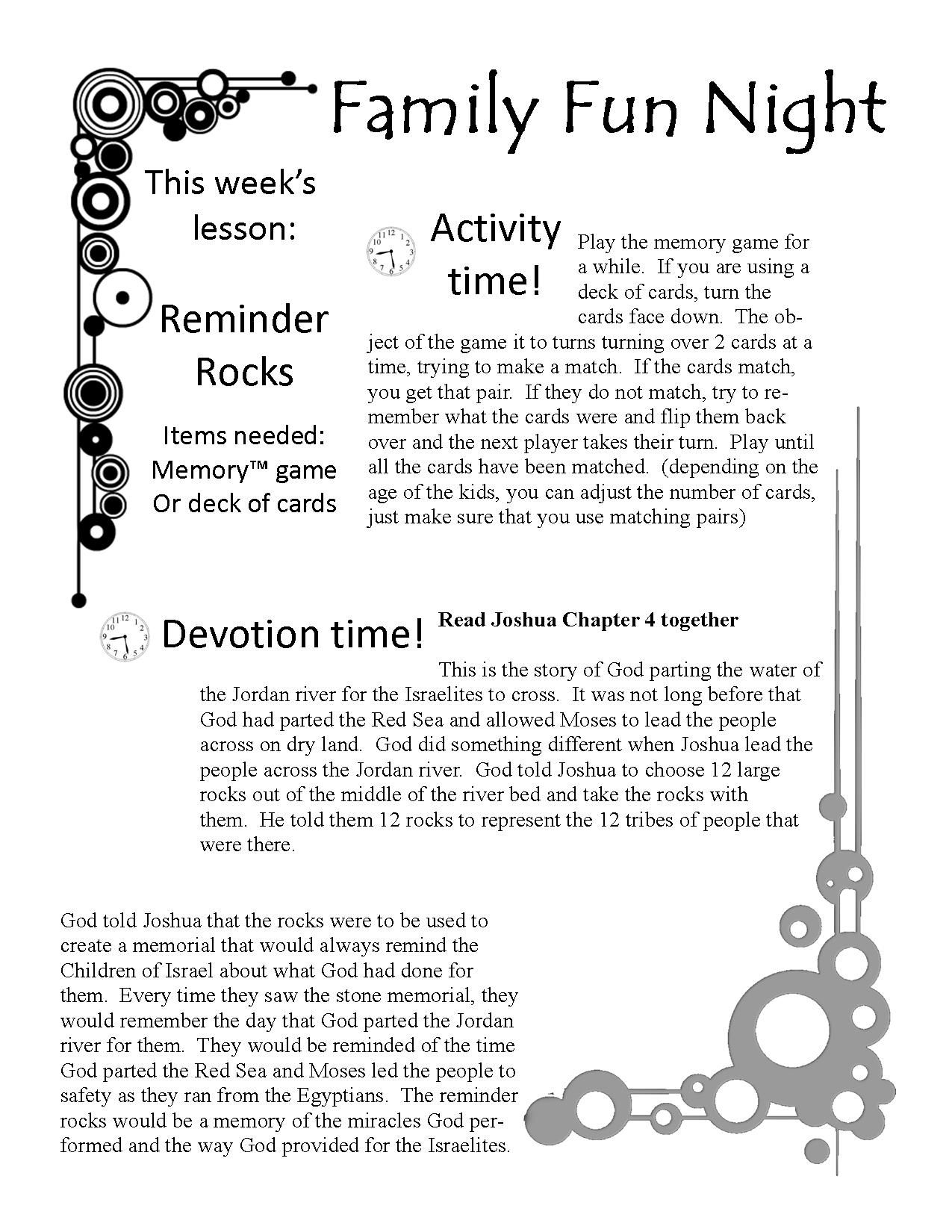 Free Family Fun Devotion Time. Printable Game, Lesson, Activity - Bible Lessons For Adults Free Printable