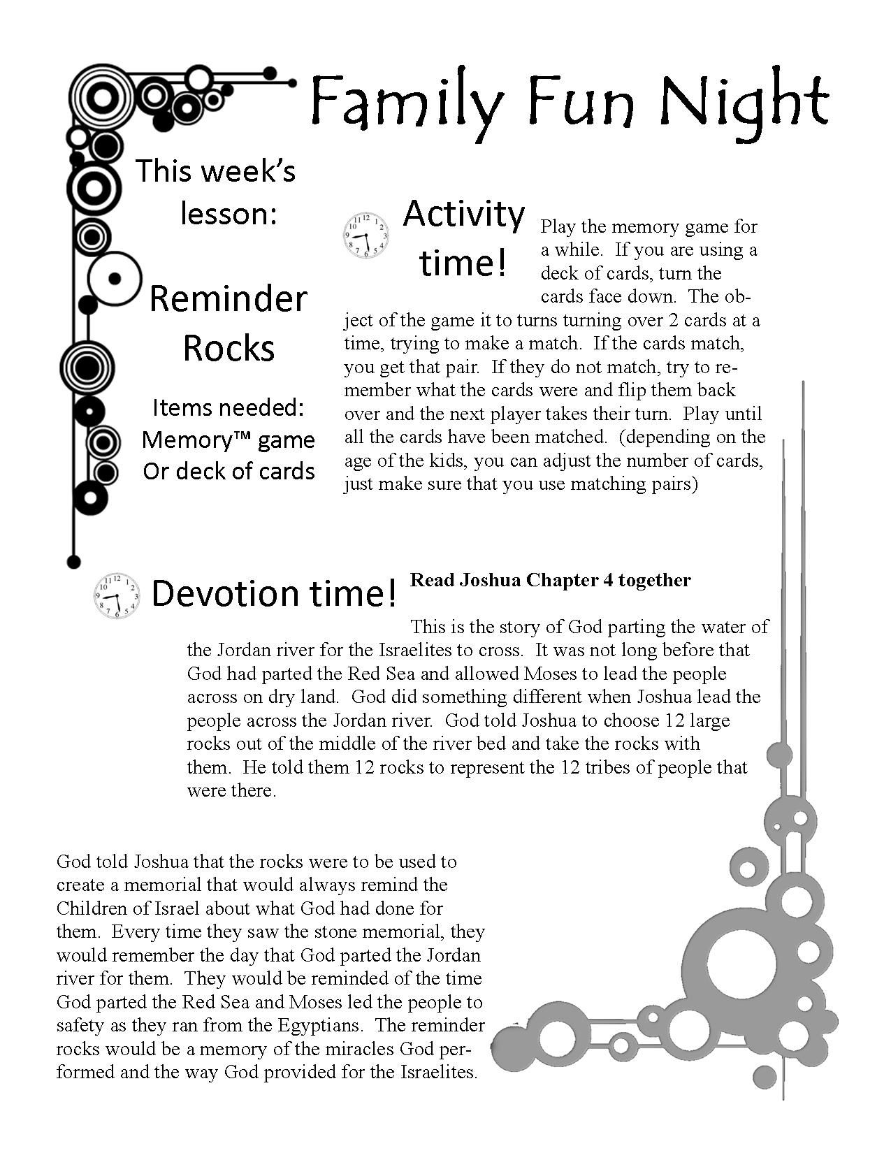 Free Family Fun Devotion Time. Printable Game, Lesson, Activity - Free Printable Sunday School Lessons For Teens