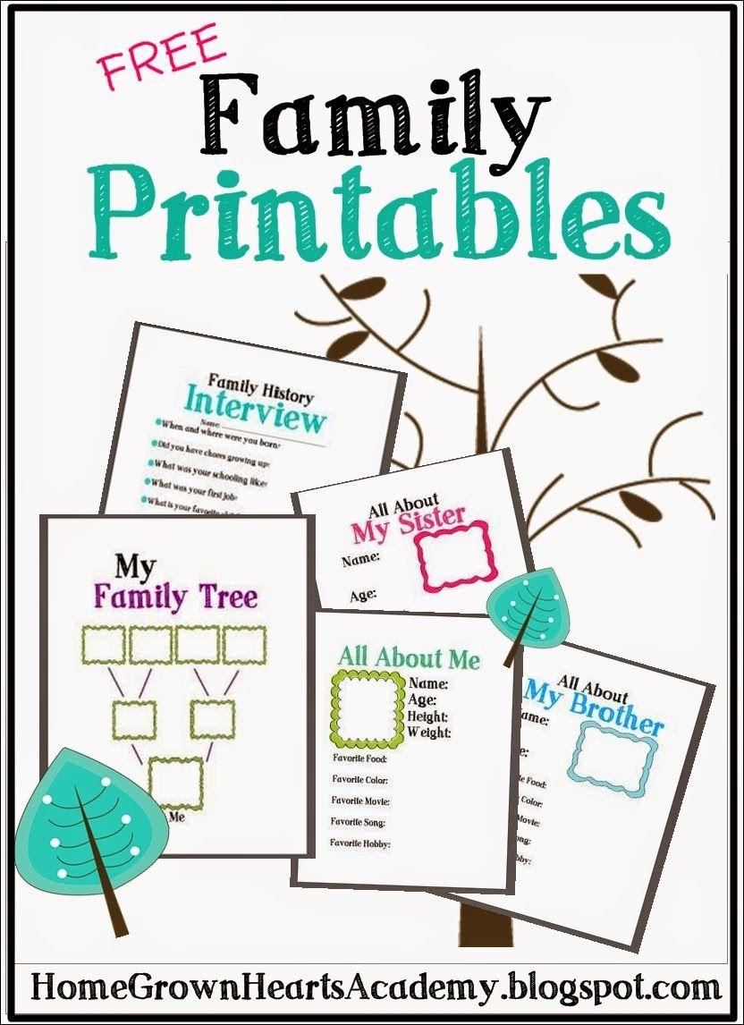 Free Family Printables | Cub Scouts | Pinterest | Family Genealogy - My Family Tree Free Printable Worksheets