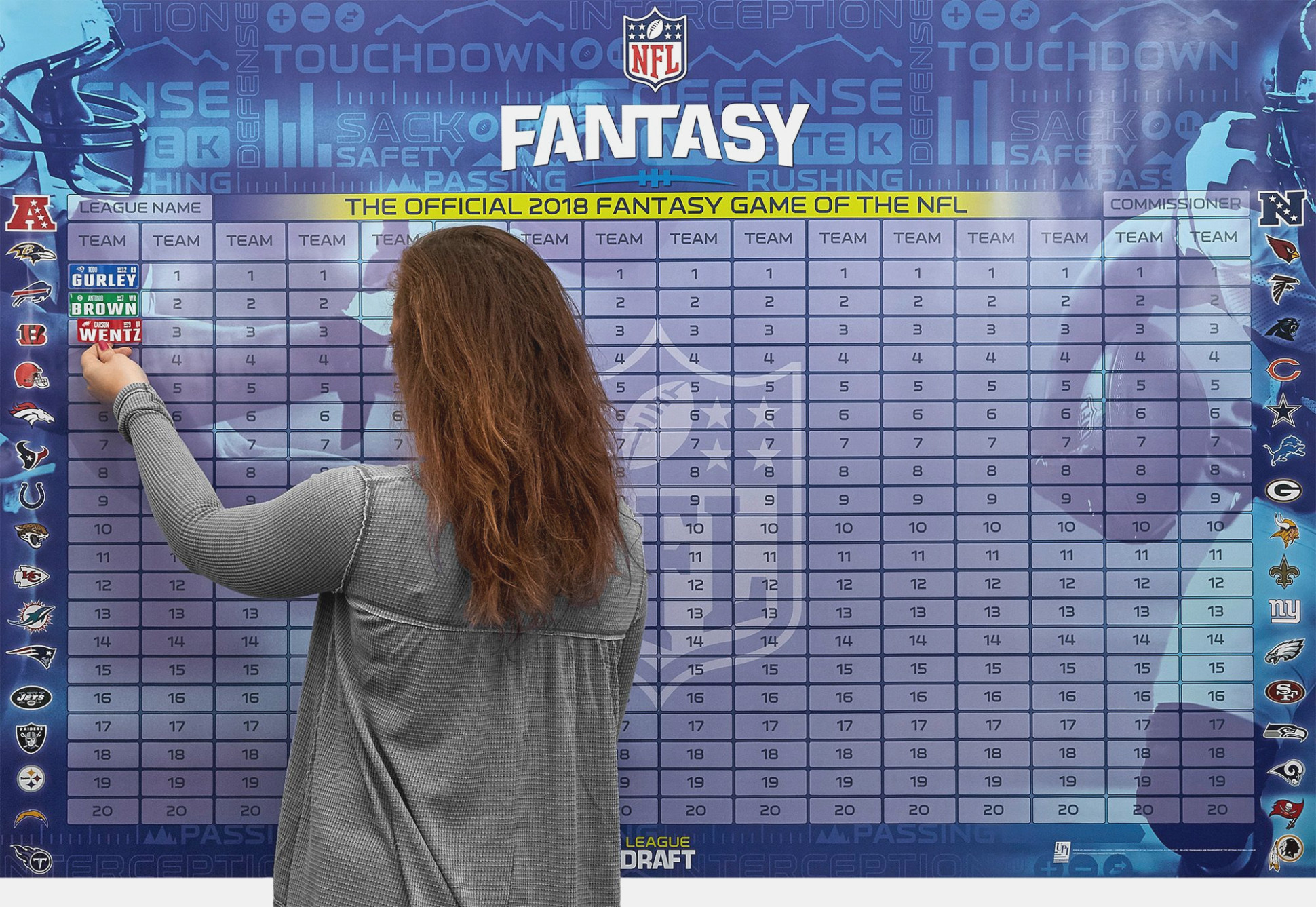 Free Fantasy Football Draft Board Kit | Footballupdate - Free Fantasy Football Draft Kit Printable