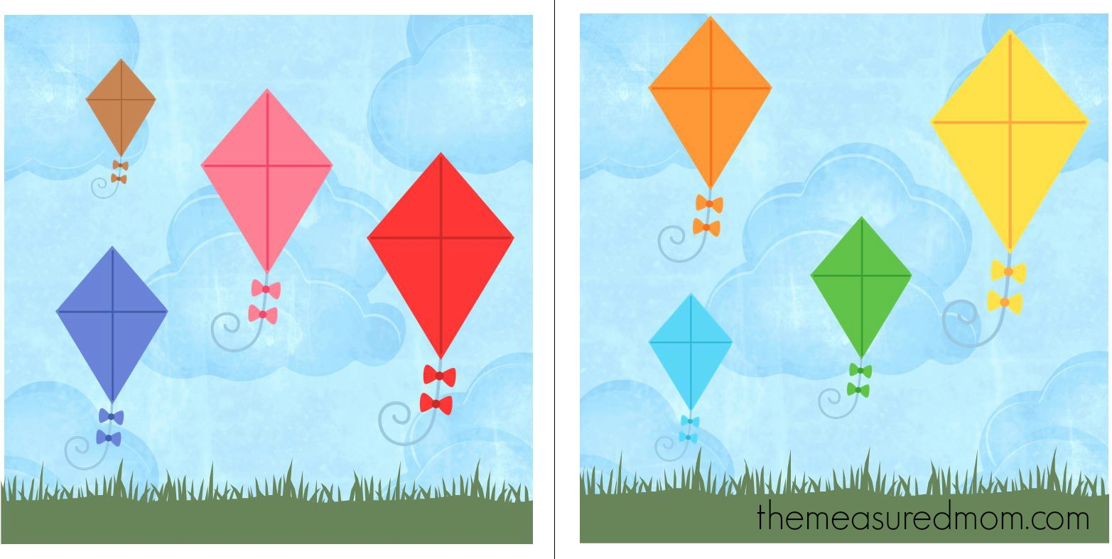 Free File Folder Game For Preschoolers: Kites! - The Measured Mom - Free Printable File Folder Games For Preschool