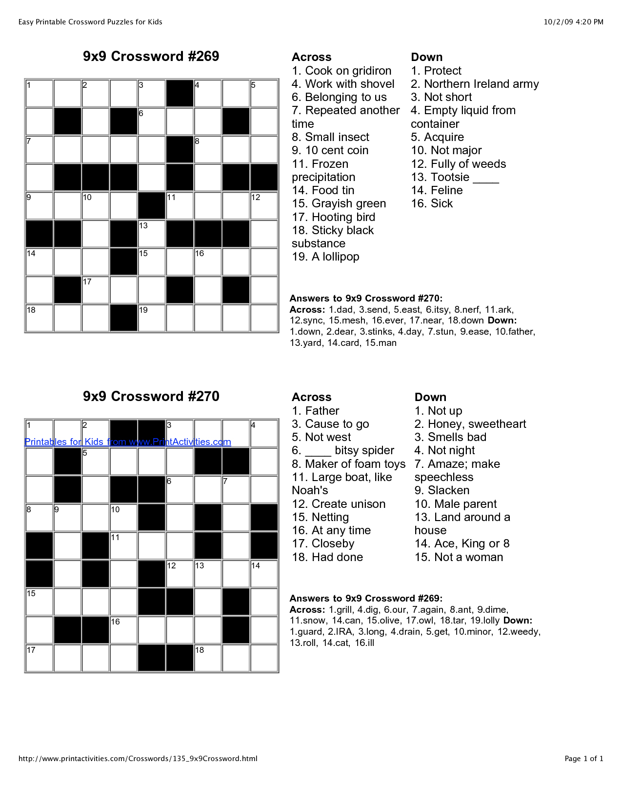 Free Fill In Crossword Puzzle Maker Crosswords Easy Printable - Free Printable Fill In Puzzles Online