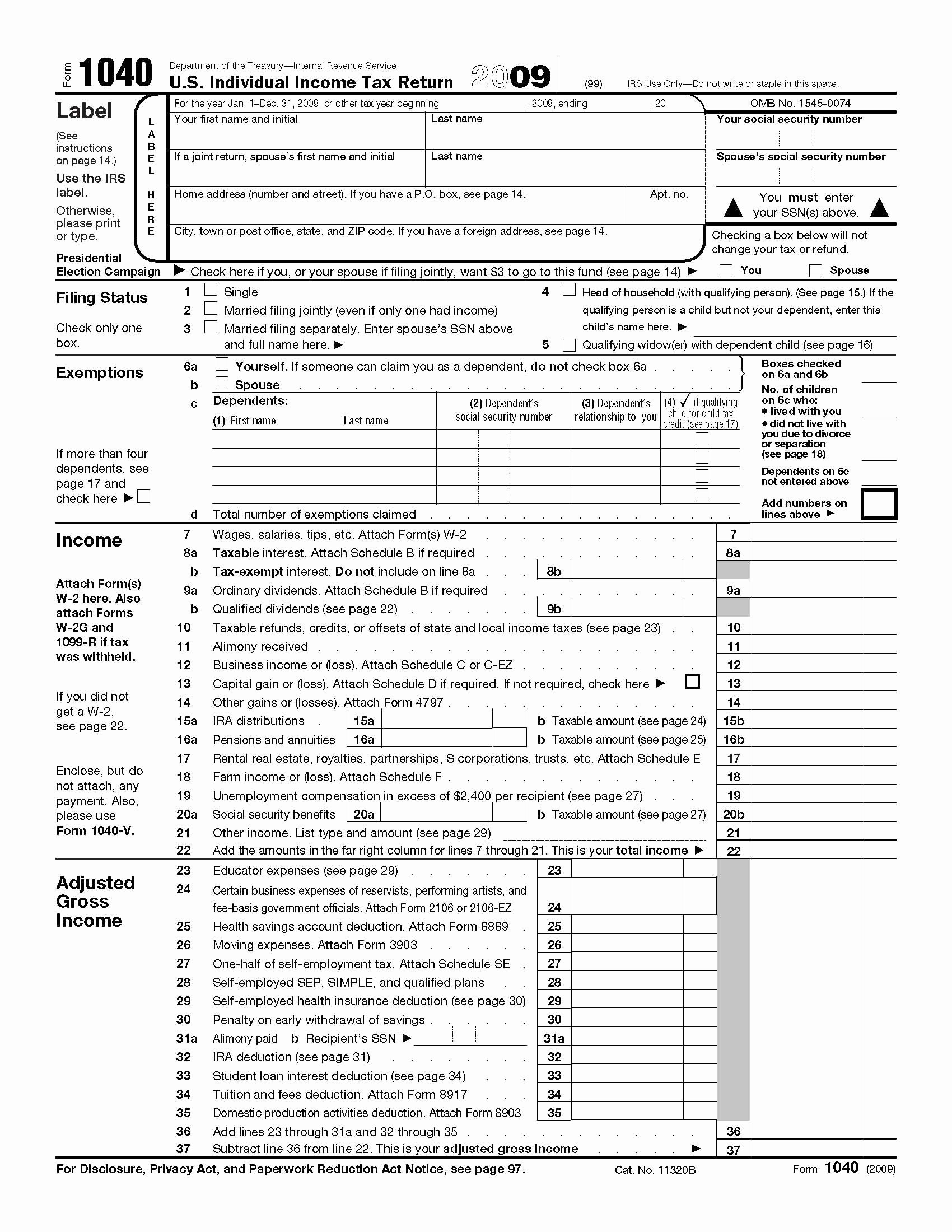 Free Printable 1040 Tax Forms Free Printable Templates