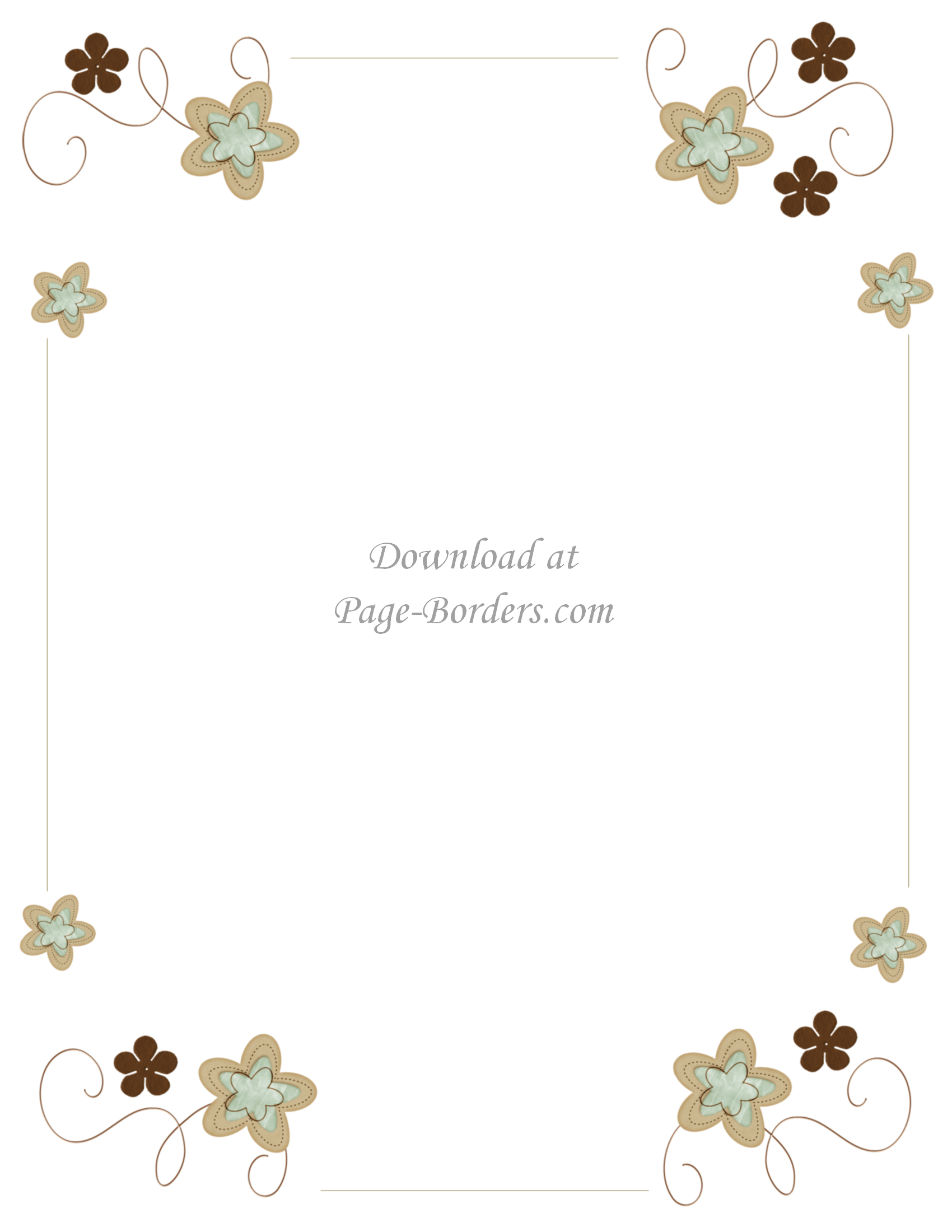 Free Flower Border Template | Personal &amp;amp; Commercial Use - Free Printable Page Borders