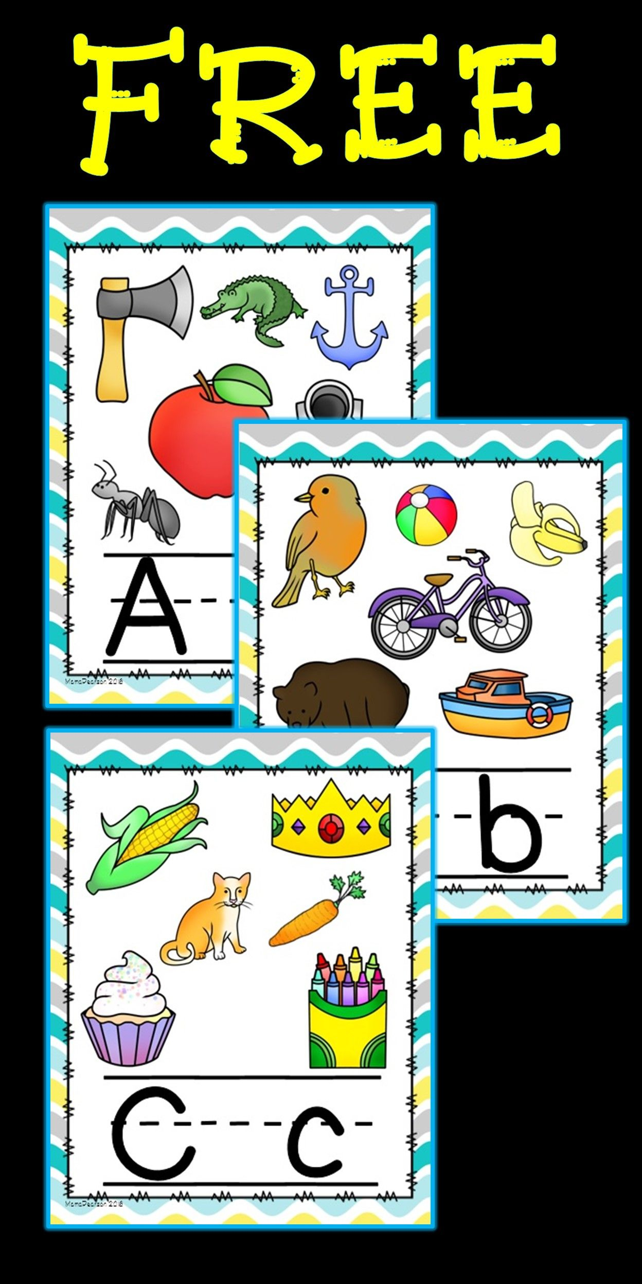 Free!! Full Set Of Alphabet Posters With Upper And Lower Case - Literacy Posters Free Printable