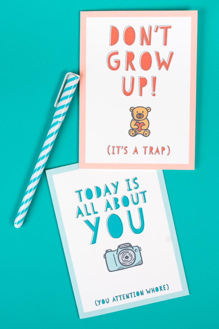 Free Funny Printable Birthday Cards For Adults - Eight Designs! - Free Funny Printable Cards