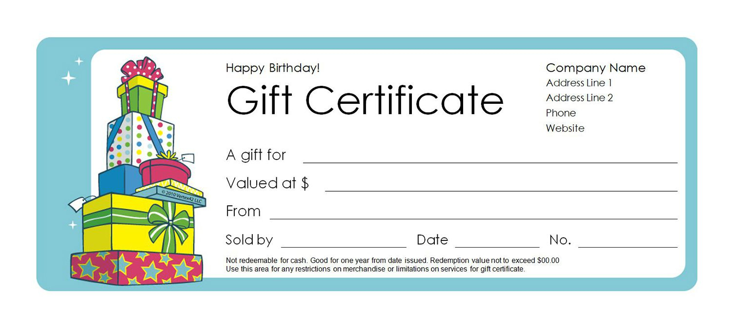 Free Gift Certificate Templates You Can Customize - Free Printable Blank Birthday Coupons