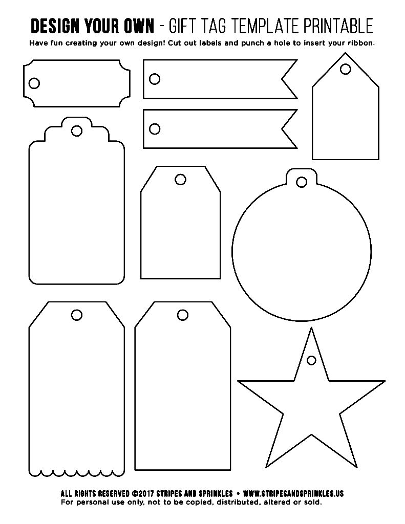 Free Gift Tag Template Printable - Stripes &amp;amp; Sprinkles - Free Printable Gift Tags Templates