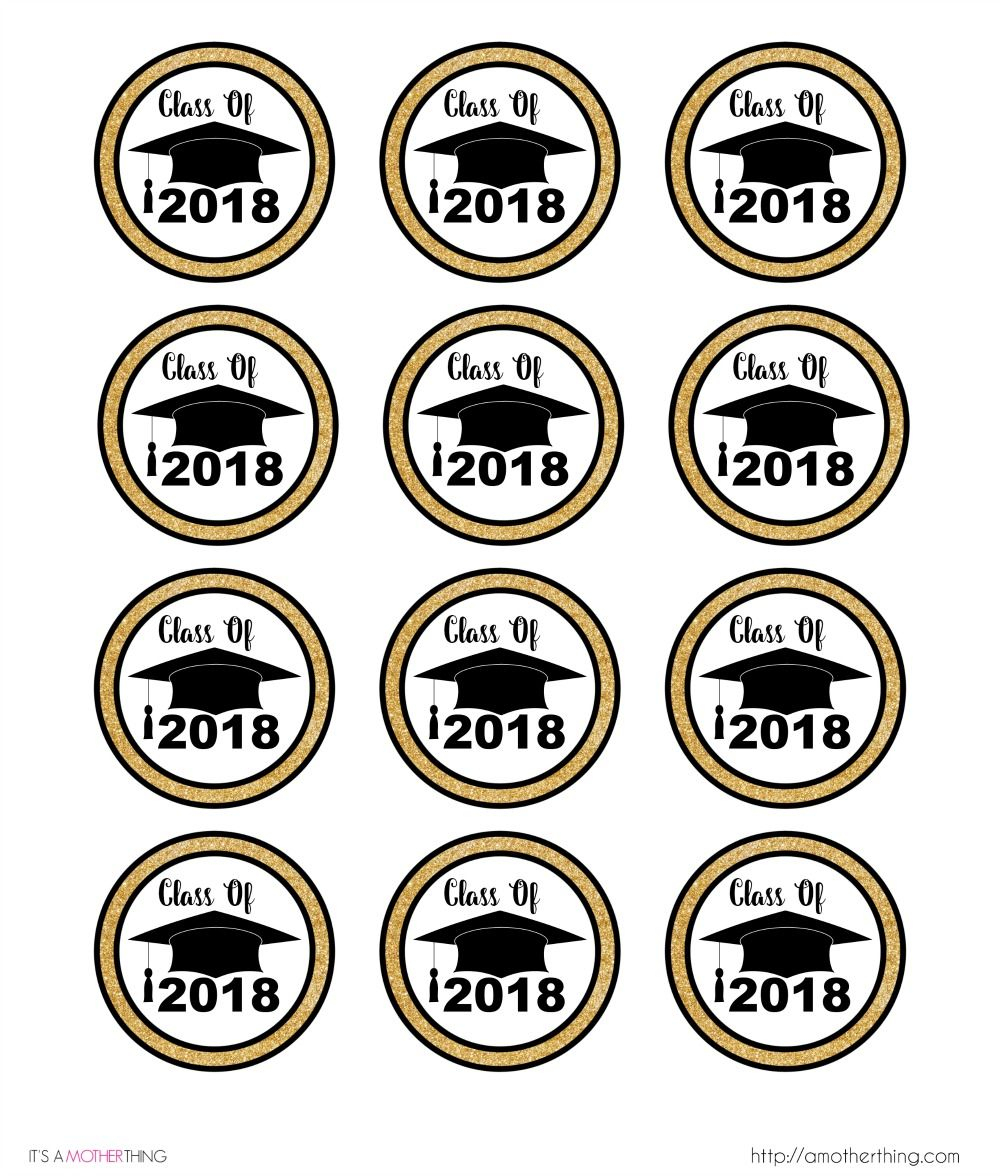 Free Graduation Themed Printable Cupcake Toppers | Graduation - Free Printable Graduation Cupcake Toppers