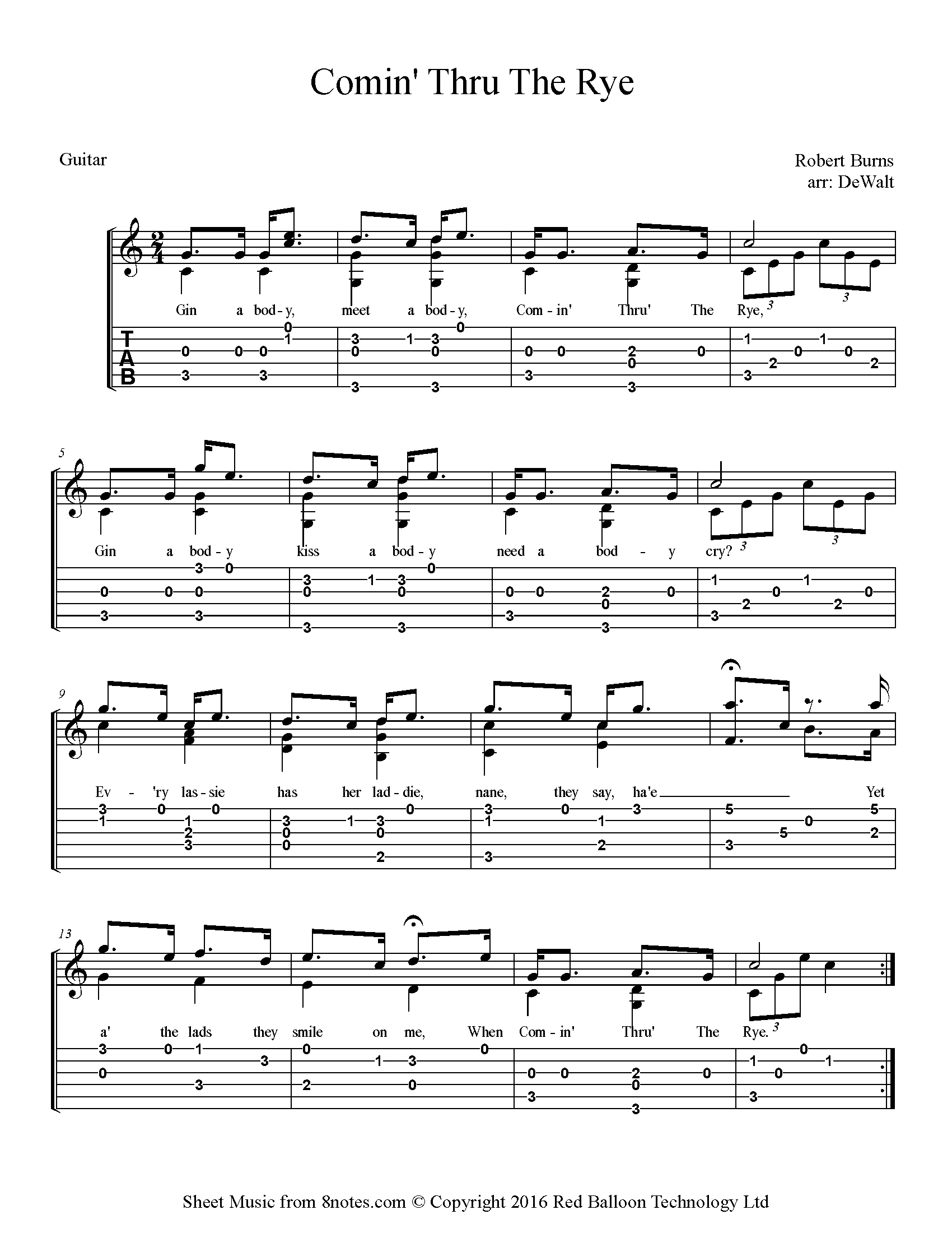 Free Guitar Sheet Music, Lessons &amp;amp; Resources - 8Notes - Free Guitar Sheet Music For Popular Songs Printable