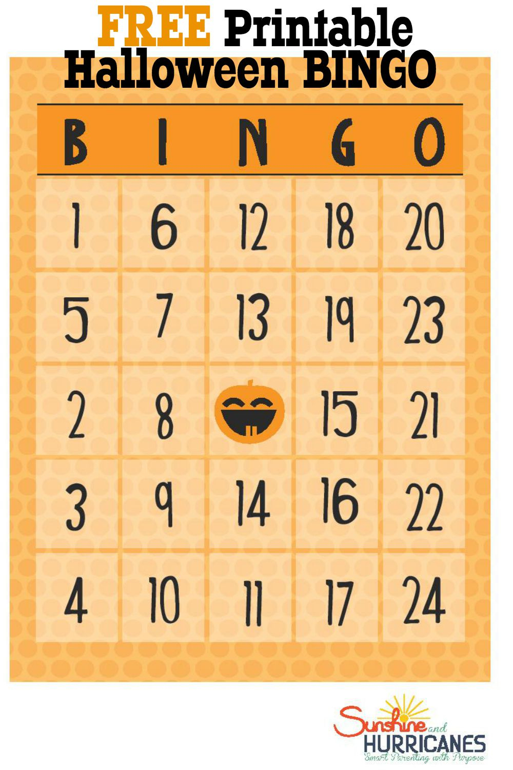 Free Halloween Printables - Bingo - Printable Halloween Cards To Color For Free