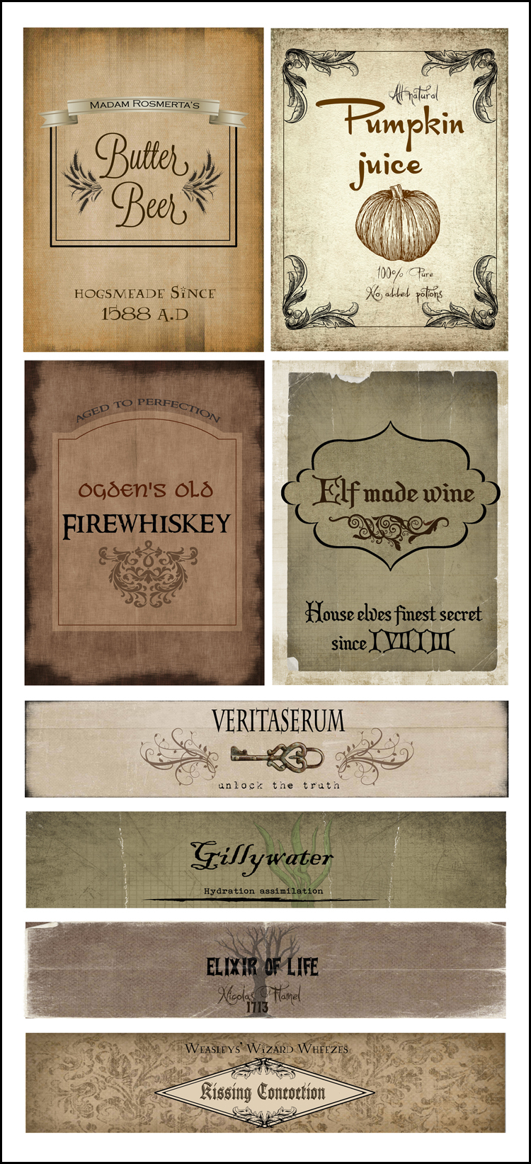 Free Harry Potter Drink Printables - Free Printable Butterbeer Labels