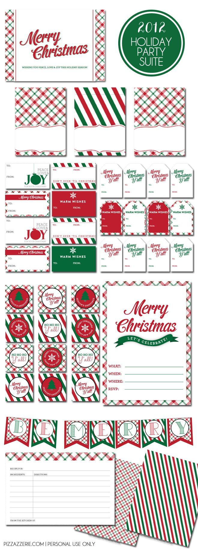 Free Holiday Printable Collection: 2 Color Schemes | Ultimate Diy - Free Printable Christmas Tent Cards