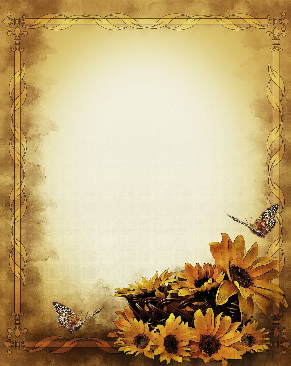 Free Image On Pixabay - Sunflowers, Still Life, Frame | Sunflowers - Free Printable Sunflower Stationery