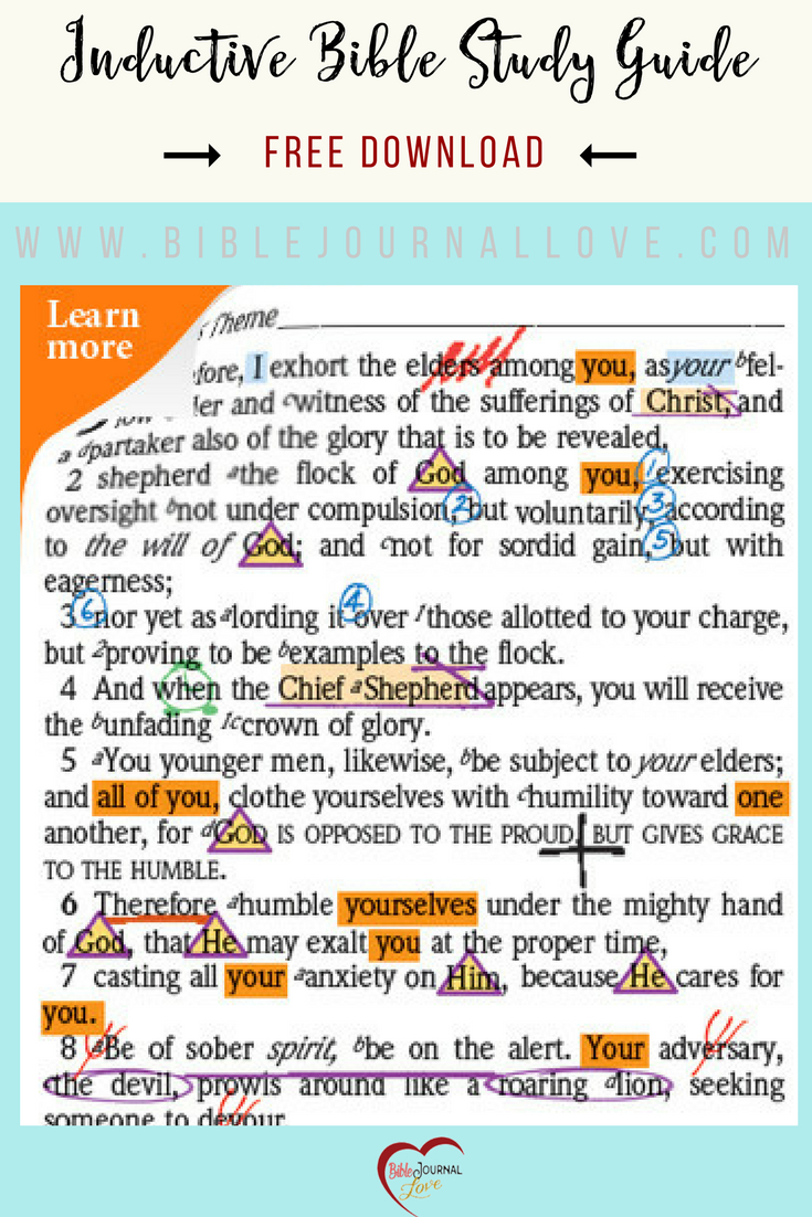 Free Inductive Bible Study Guide – Bible Journal Love - Free Printable Bible Study Guides