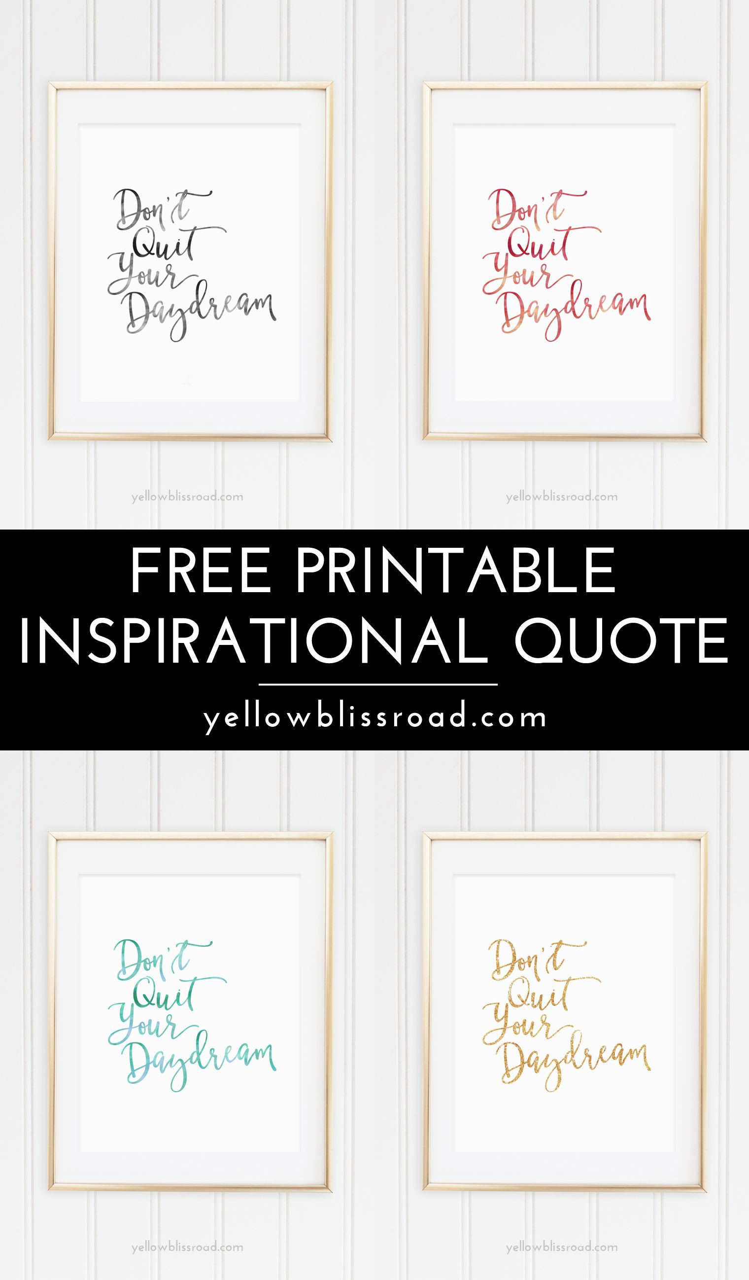 Free Inspiration Quote Printable | Free Printable Wall Art, Quotes - Free Printable Quotes Templates