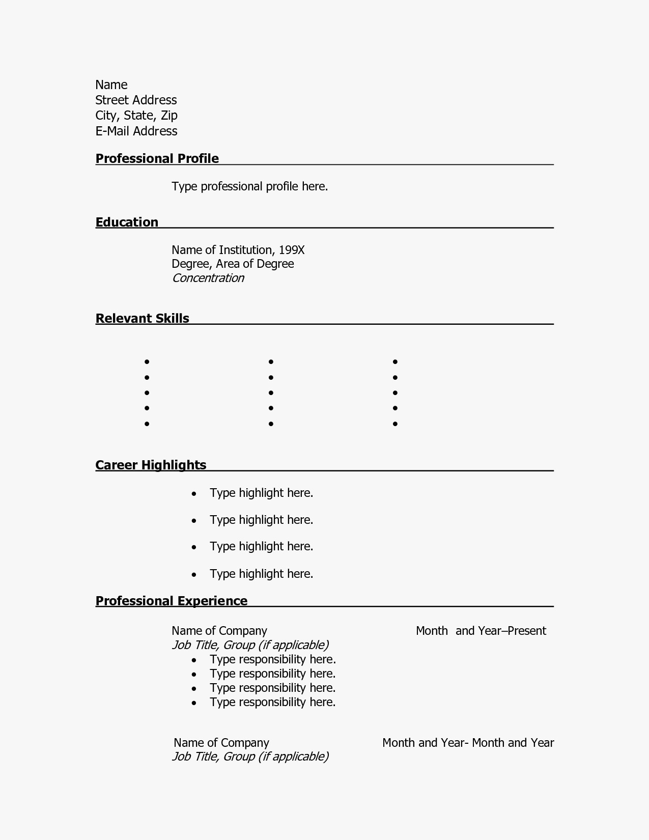 Free Internship Resume Builder Awesome Free Printable Resumes | Www - Free Printable Resume