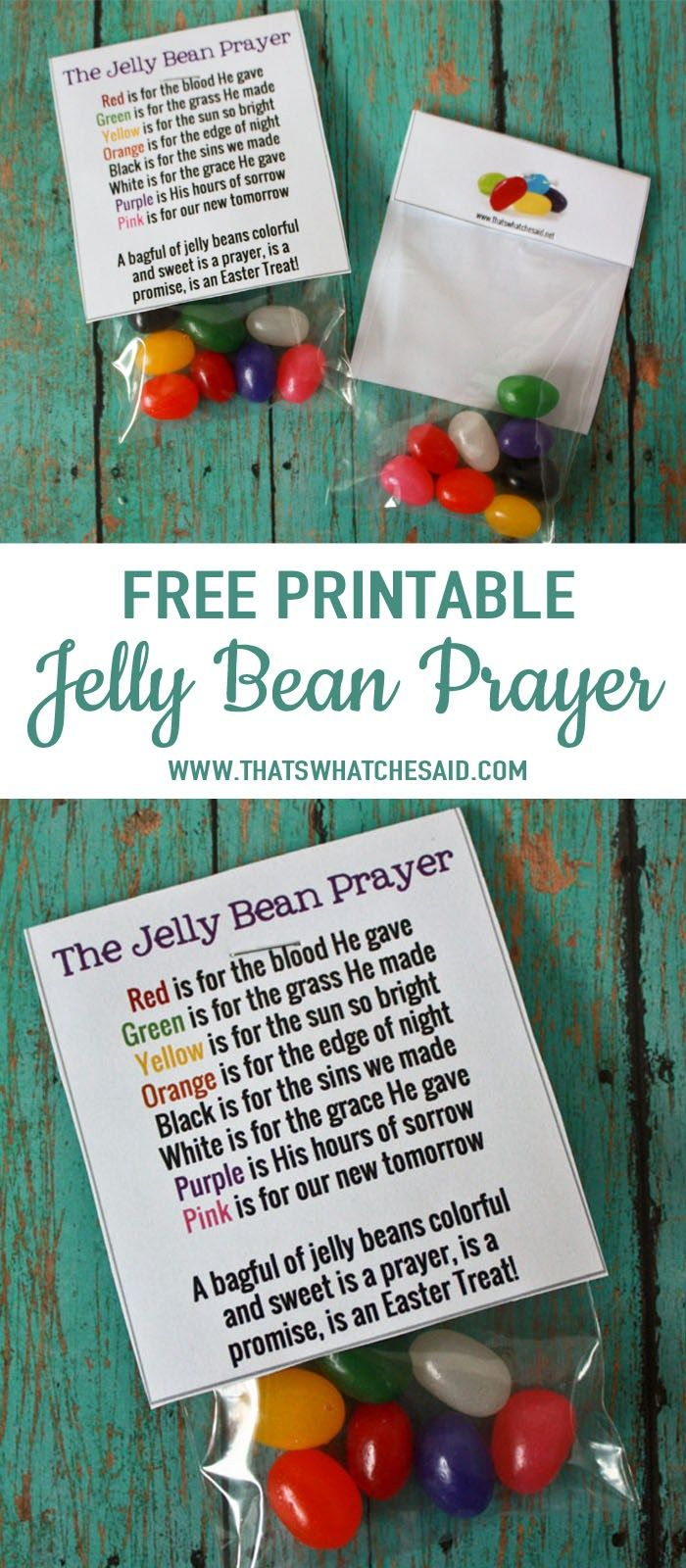 Free Jelly Bean Prayer Printable Treat Topper | As Seen On - Free Printable Easter Sermons