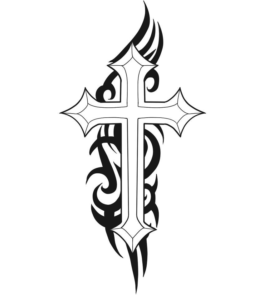 Free Jesus Carrying The Cross Tattoo, Download Free Clip Art, Free - Free Printable Cross Tattoo Designs