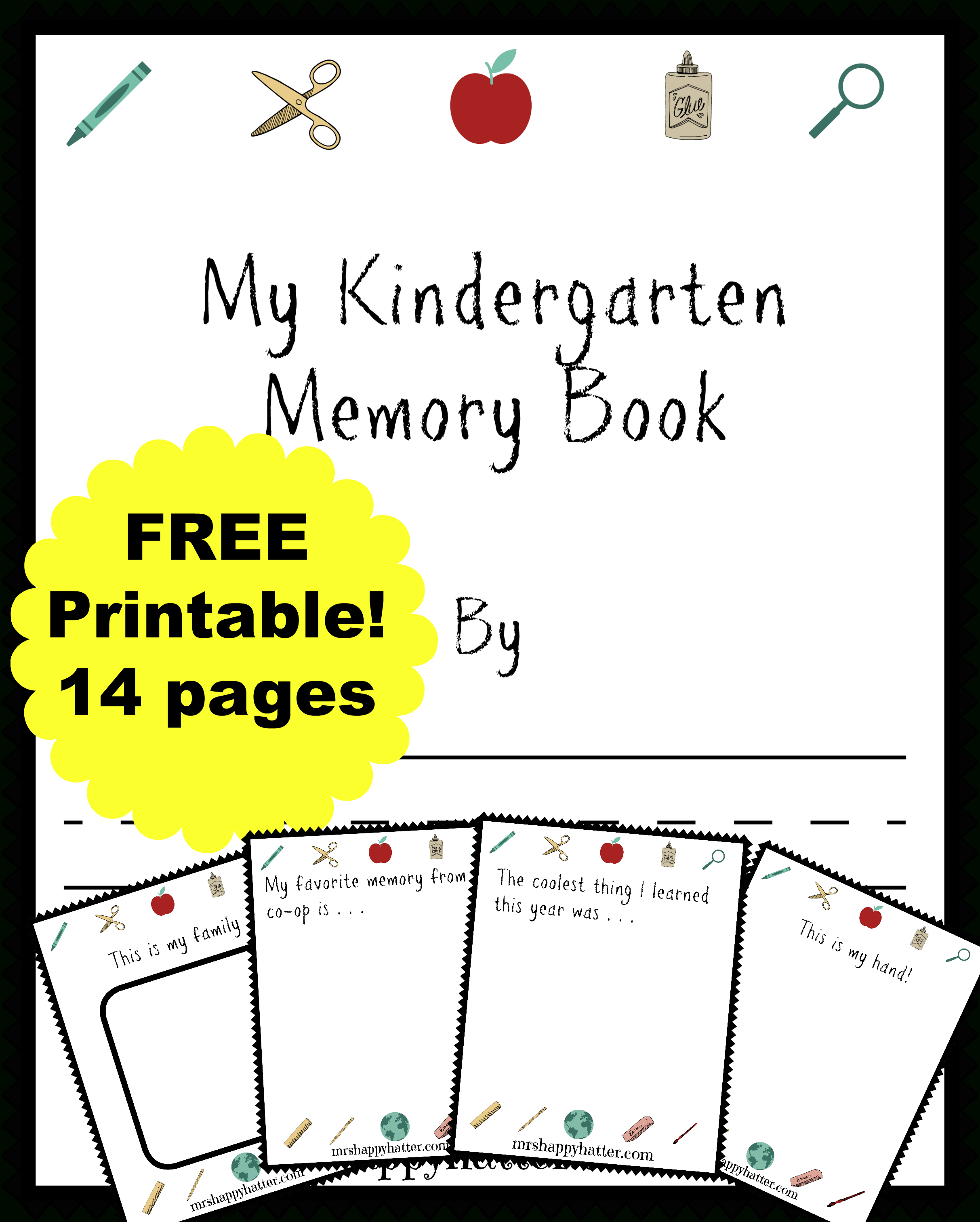 Free Kindergarten Memory Book (Homeschool Edition | Best Of Mrs - Free Printable Autograph Book For Kids