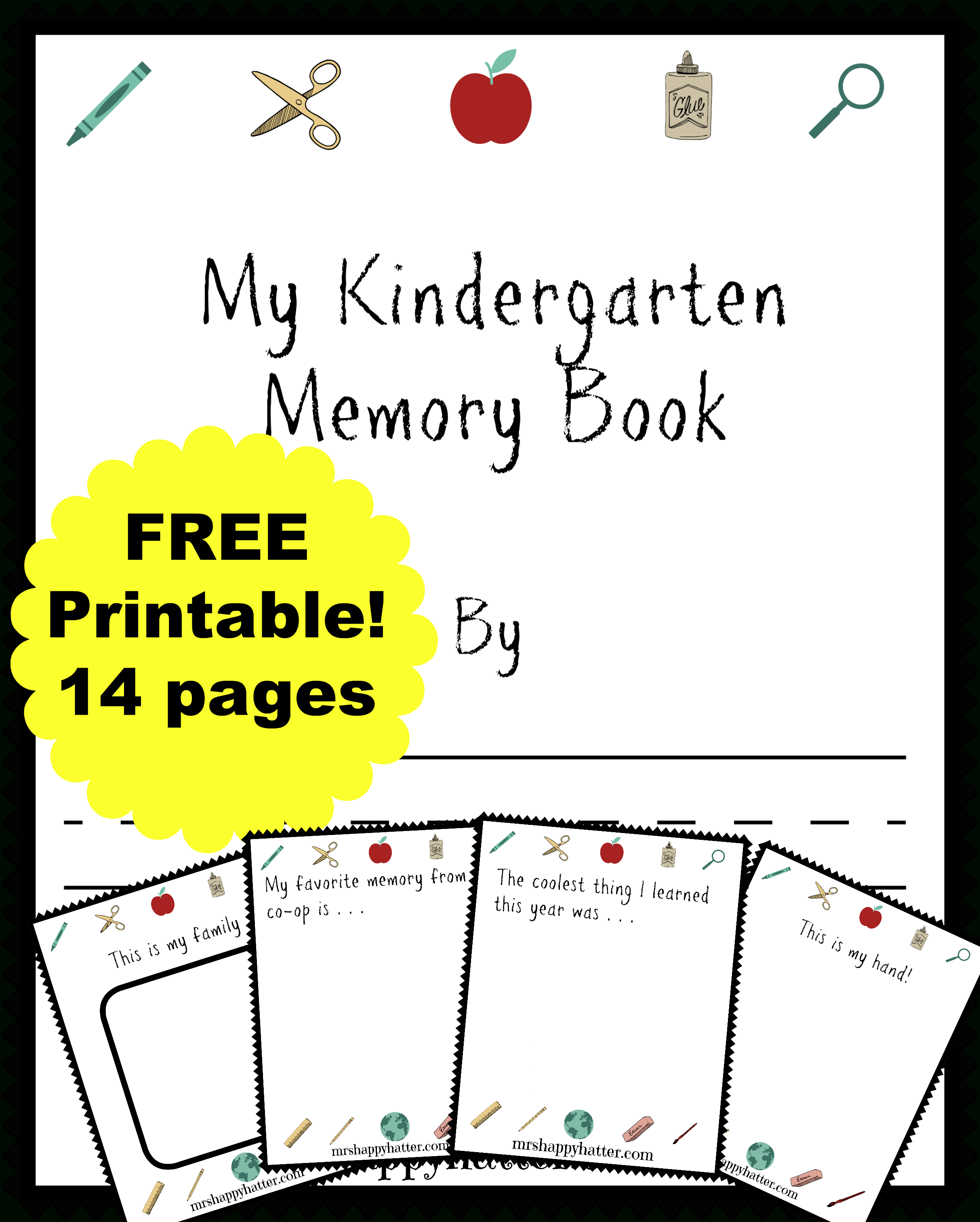 Free Kindergarten Memory Book (Homeschool Edition | Best Of Mrs - Free Printable Books For Kindergarten