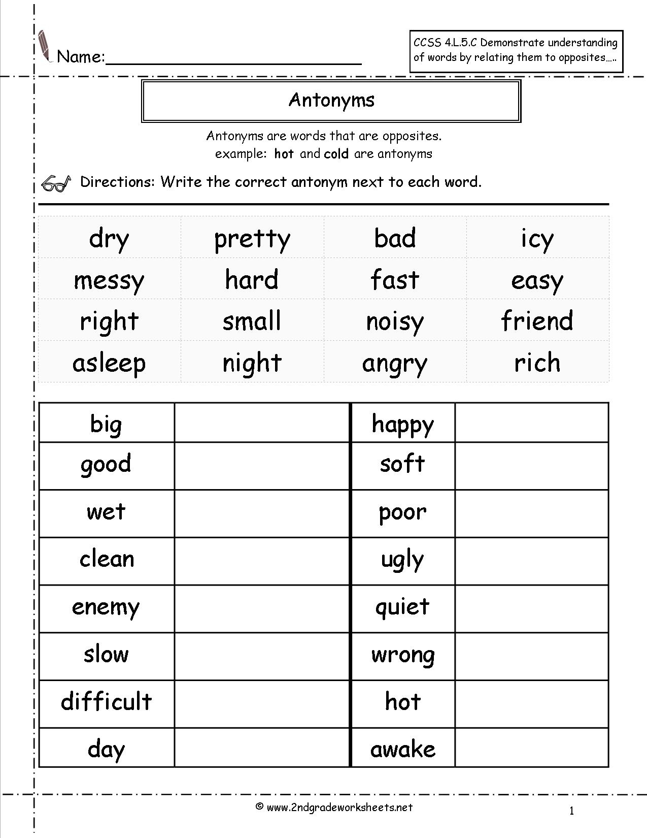 Free Language/grammar Worksheets And Printouts - Free Printable Activity Sheets For 2Nd Grade