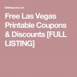 Free Las Vegas Printable Coupons & Discounts [Full Listing] | Las   Free Printable Las Vegas Coupons 2014