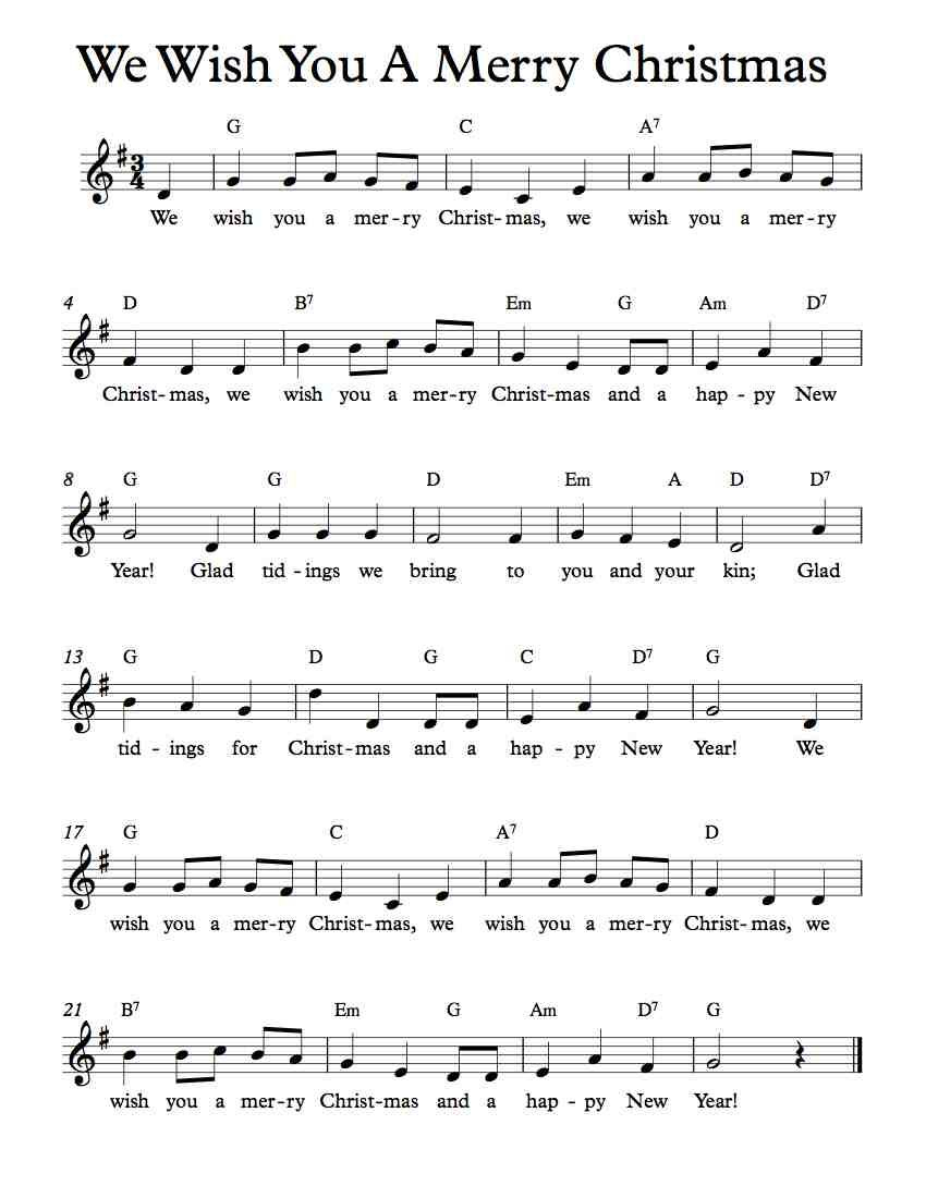 Free Lead Sheet – We Wish You A Merry Christmas | Free Sheet Music - Free Christmas Sheet Music For Keyboard Printable