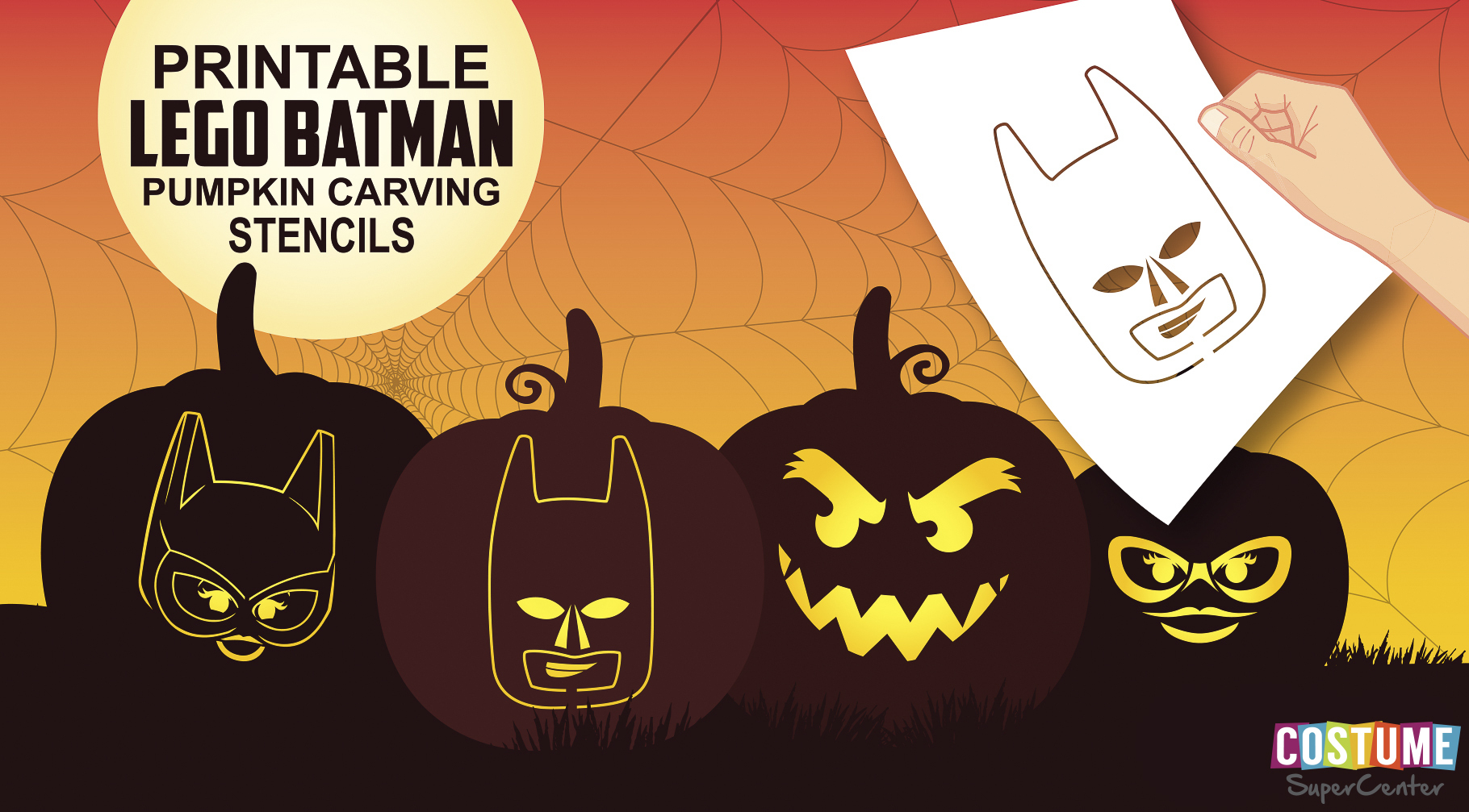 Free Lego Batman Pumpkin Carving Stencils | Costume Supercenter Blog - Superhero Pumpkin Stencils Free Printable