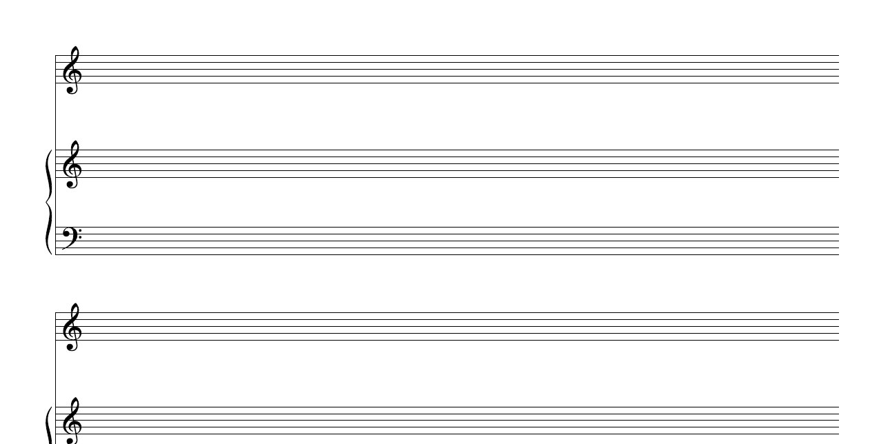 Free Manuscript Blank Piano Vocal Staff Pdf Download - Free Printable Grand Staff Paper