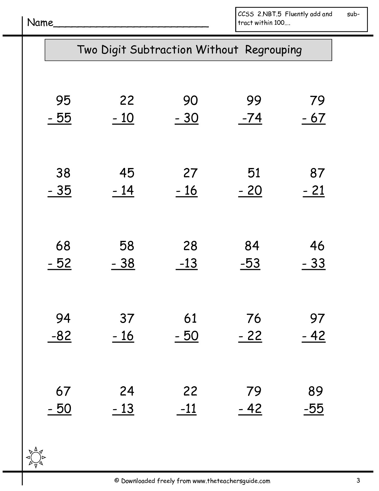 Free Math Printouts From The Teacher&amp;#039;s Guide - Free Printable Math Sheets