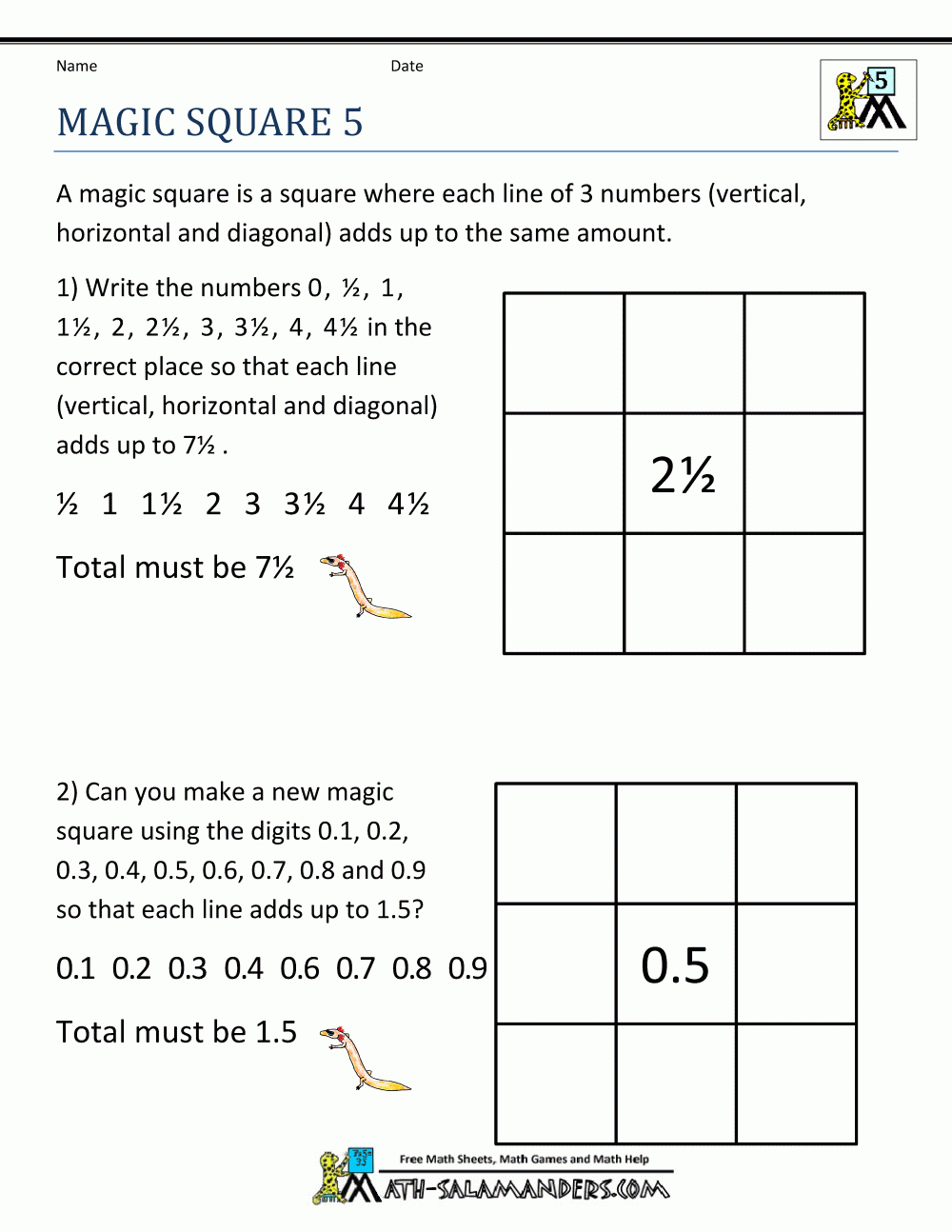 Free-Math-Puzzles-Magic-Square-5.gif (1000×1294) | Fifth Grade Math - Free Printable Math Puzzles