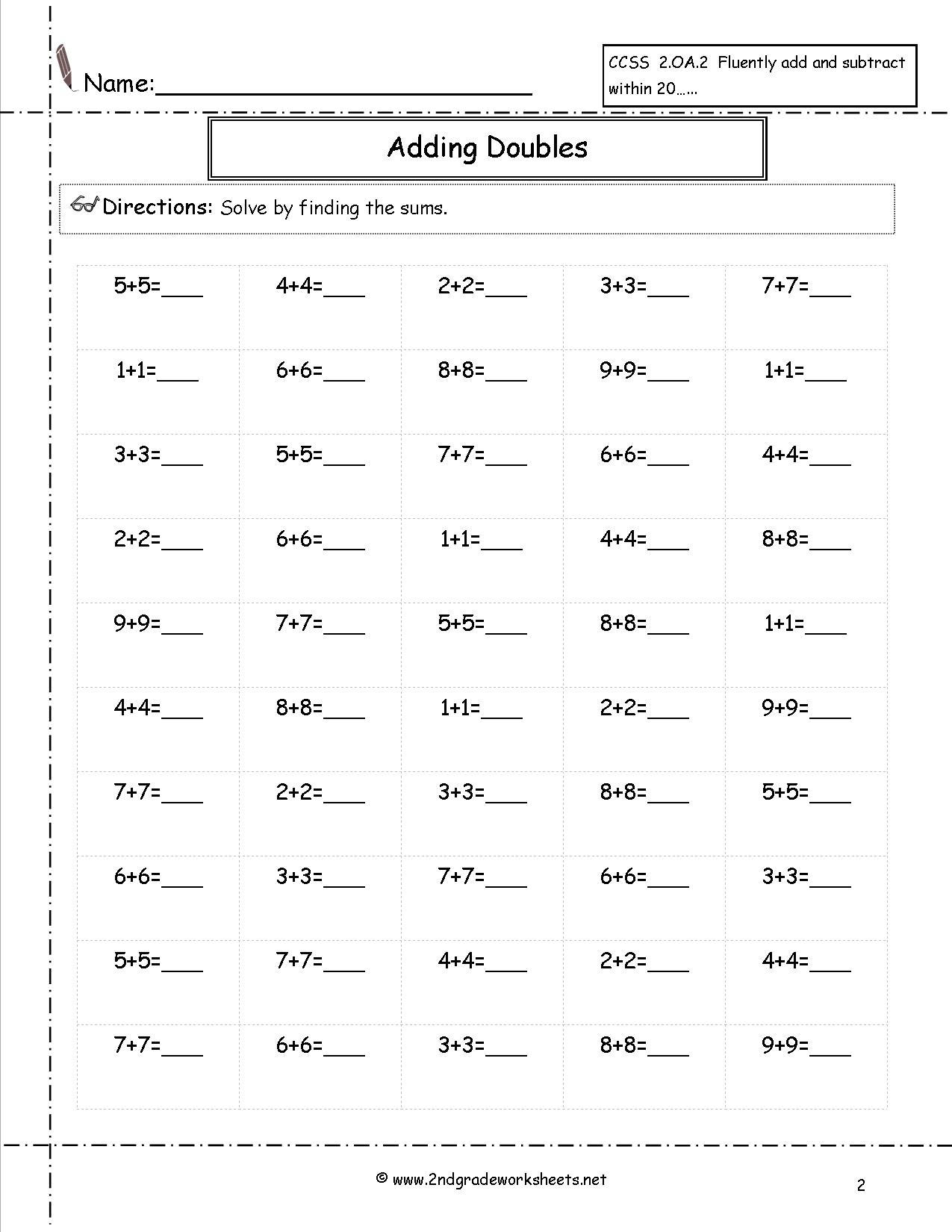 Free Math Worksheets And Printouts - Free Printable Activity Sheets For 2Nd Grade