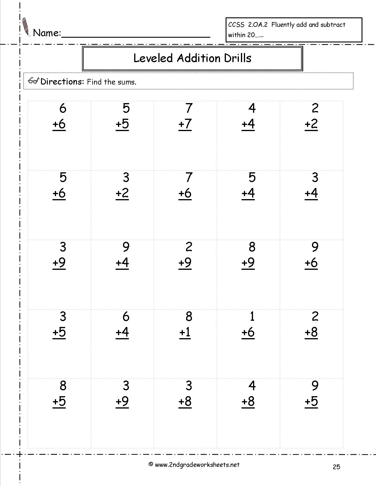 Free Math Worksheets And Printouts - Free Printable Math Worksheets For 2Nd Grade