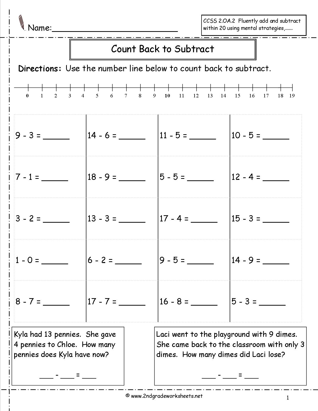 Free Math Worksheets And Printouts - Free Printable Subtraction Worksheets For 2Nd Grade