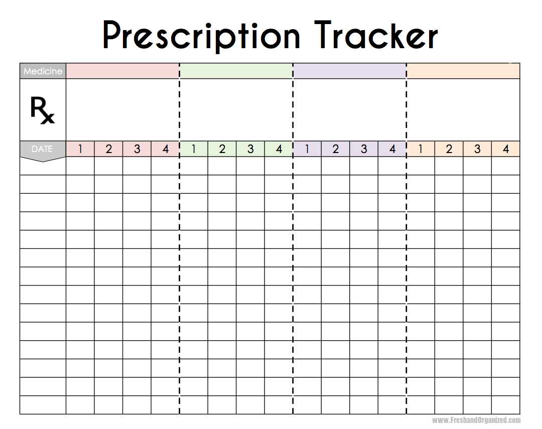 Free Medical Printables! - Prescription Tracker, Blood Pressure Log - Free Printable Daily Medication Chart
