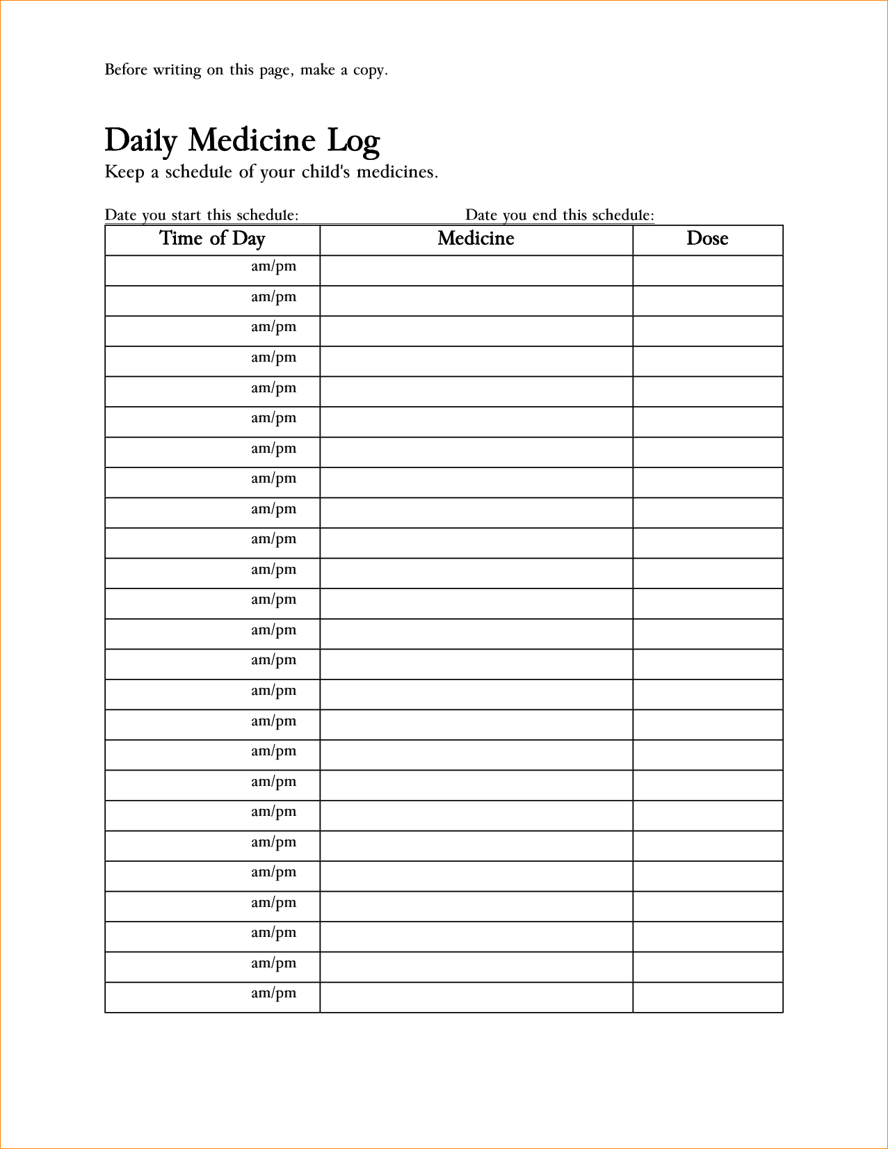 Free Medication Administration Record Template Excel - Yahoo Image - Free Printable Daily Medication Schedule