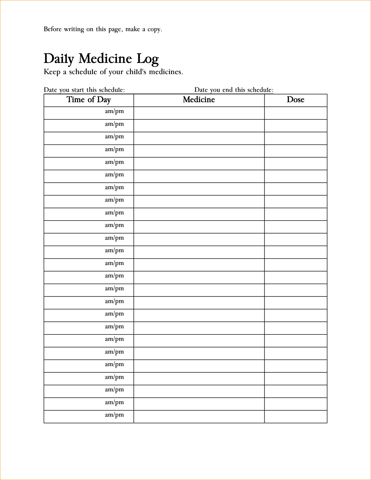 Free Medication Administration Record Template Excel - Yahoo Image - Free Printable Medical Forms Kit