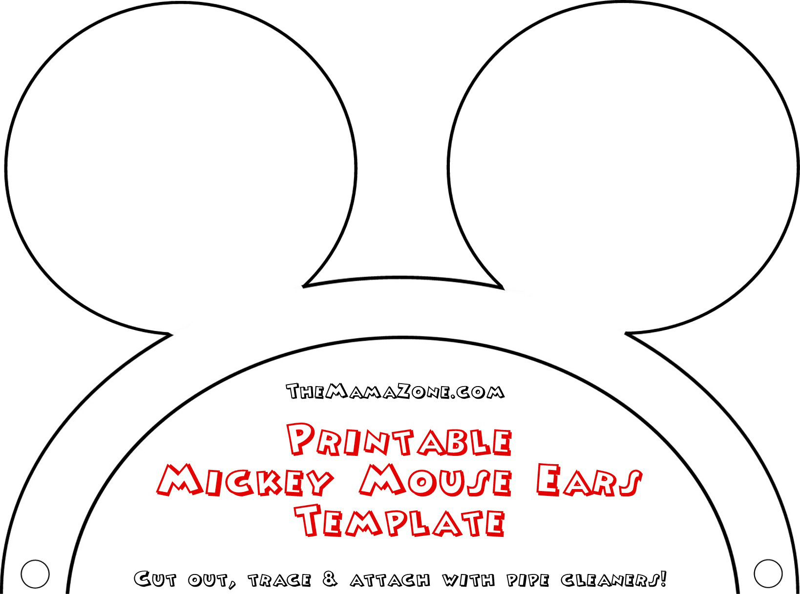Free Mickey Mouse Ears Template Headband, Download Free Clip Art - Free Printable Minnie Mouse Ears Template